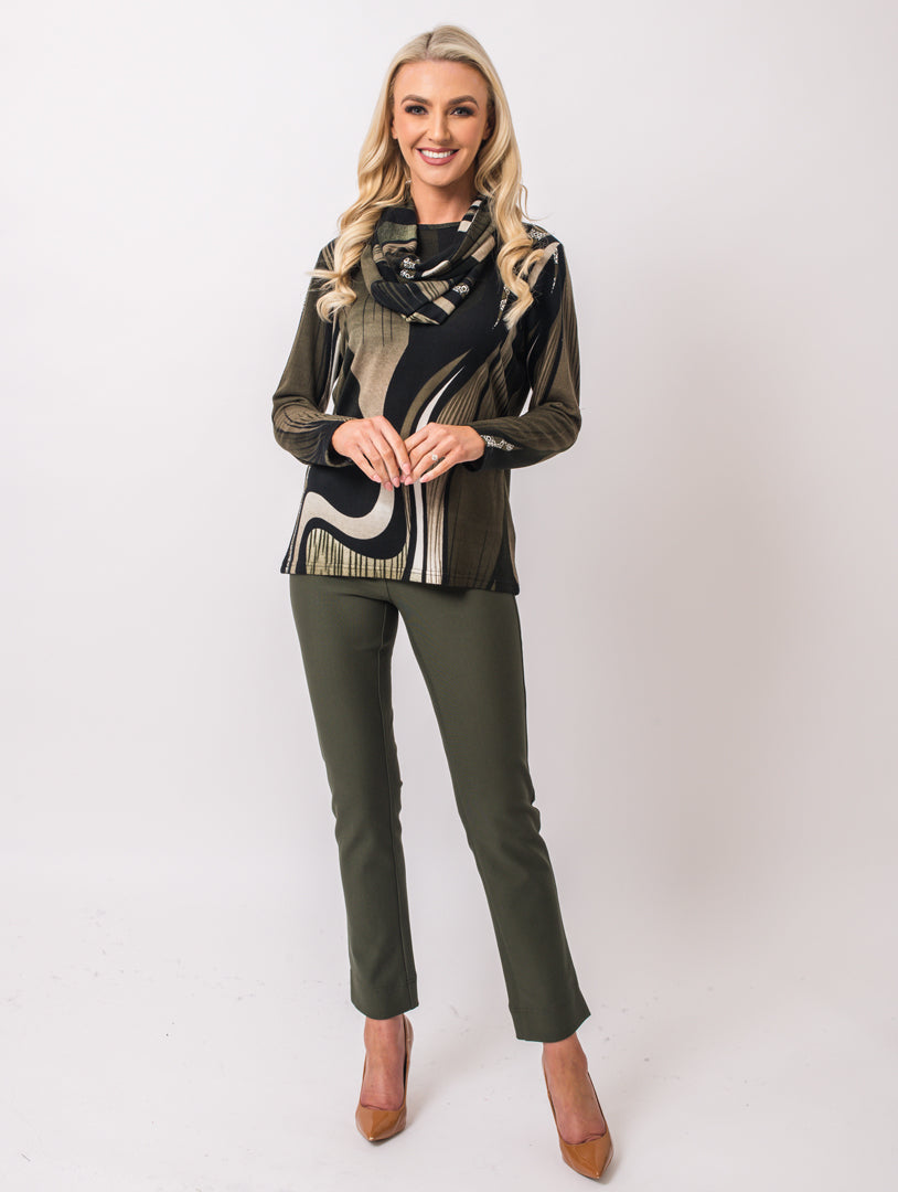 Scarf Jumper - Olive