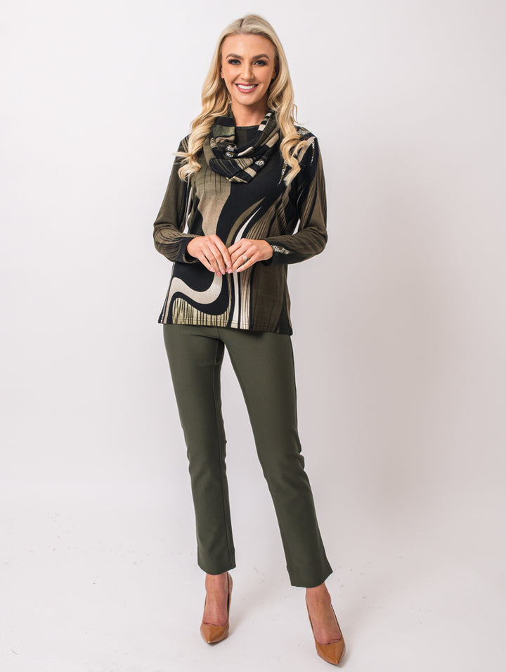 Scarf Jumper - Olive