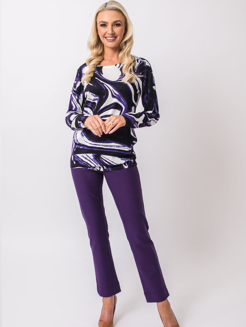 Swirl Knit - Damson Multi