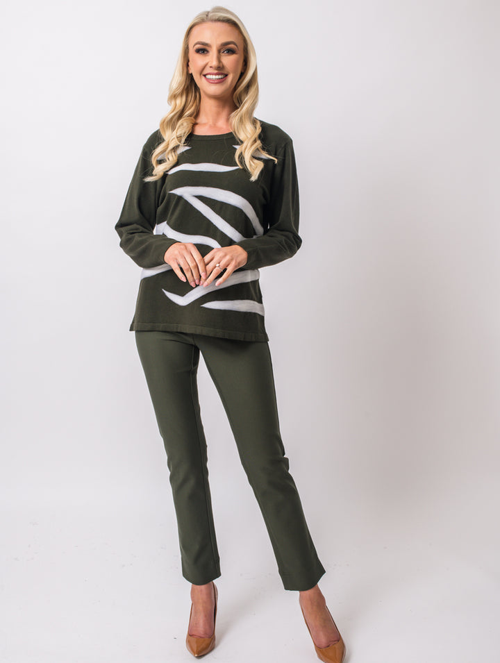 Abstract Knit - Olive Multi