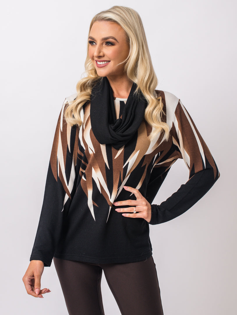 Scarf Jumper - Camel