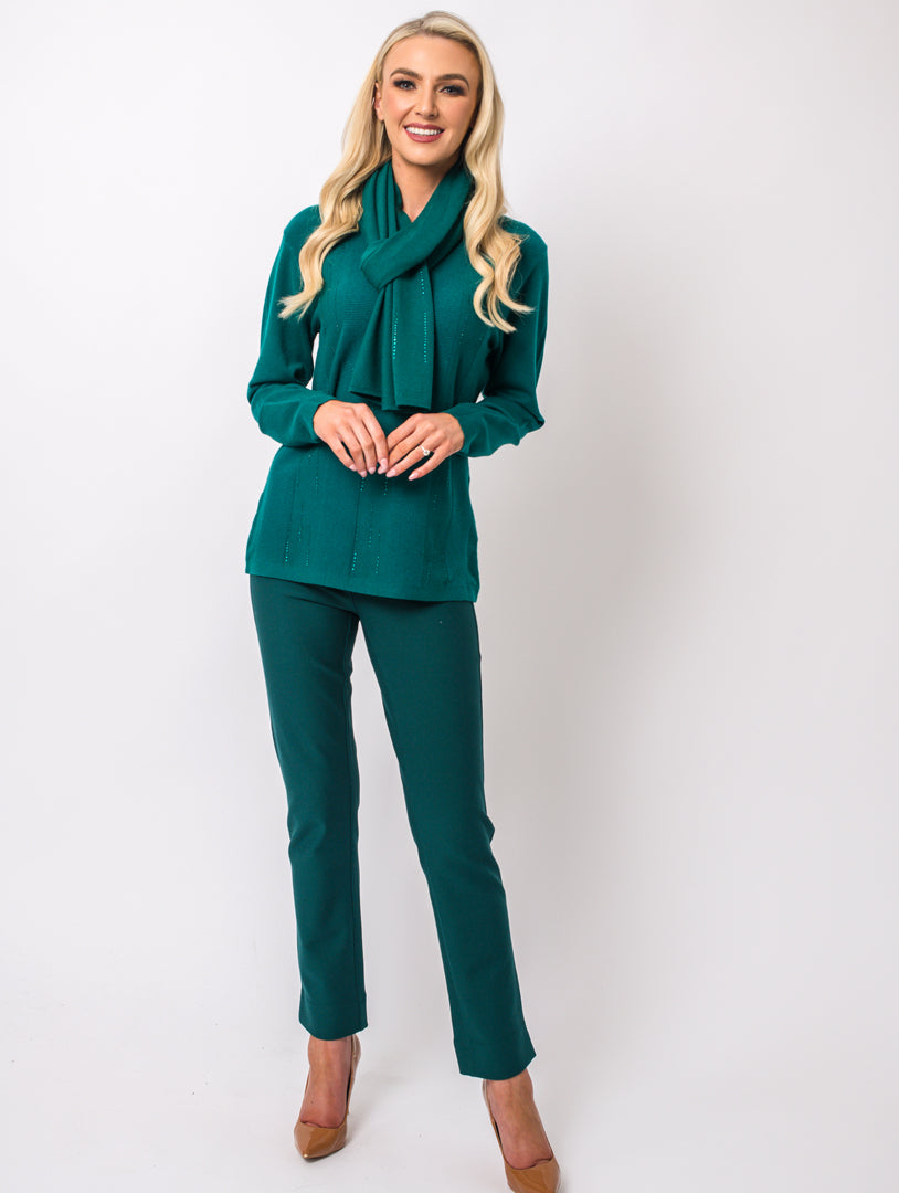 Diamonte Scarf Knit - Teal