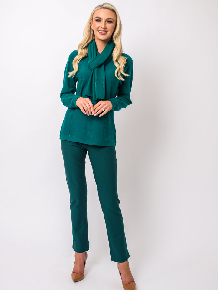 Diamonte Scarf Knit - Teal