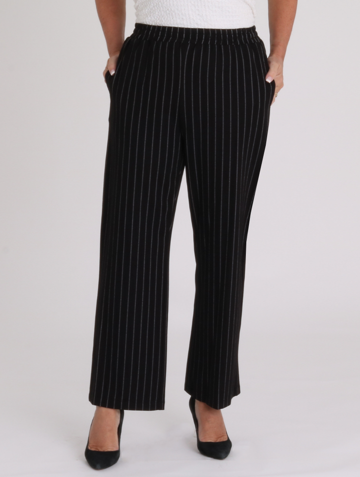 27" Pinstripe Molly Trousers - Black