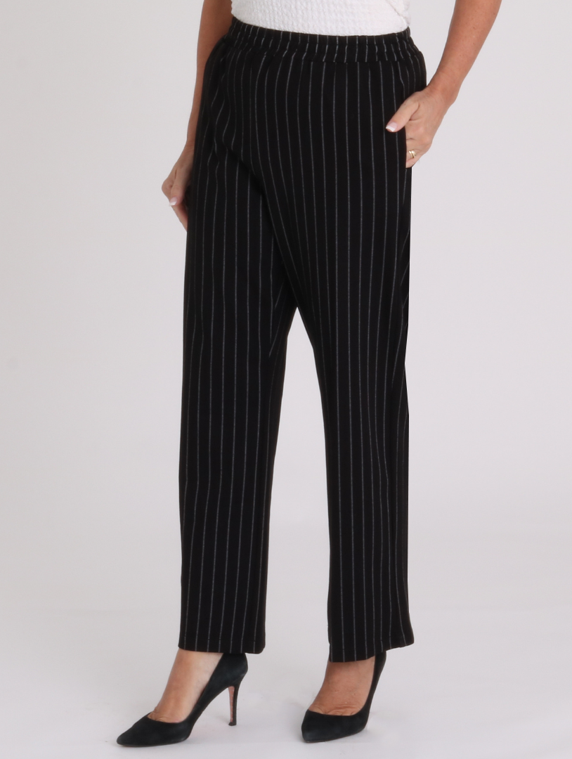 27" Pinstripe Molly Trousers - Black