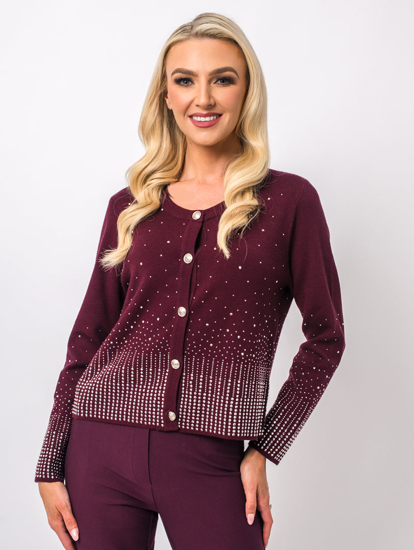 Diamonte Cardigan - Wine