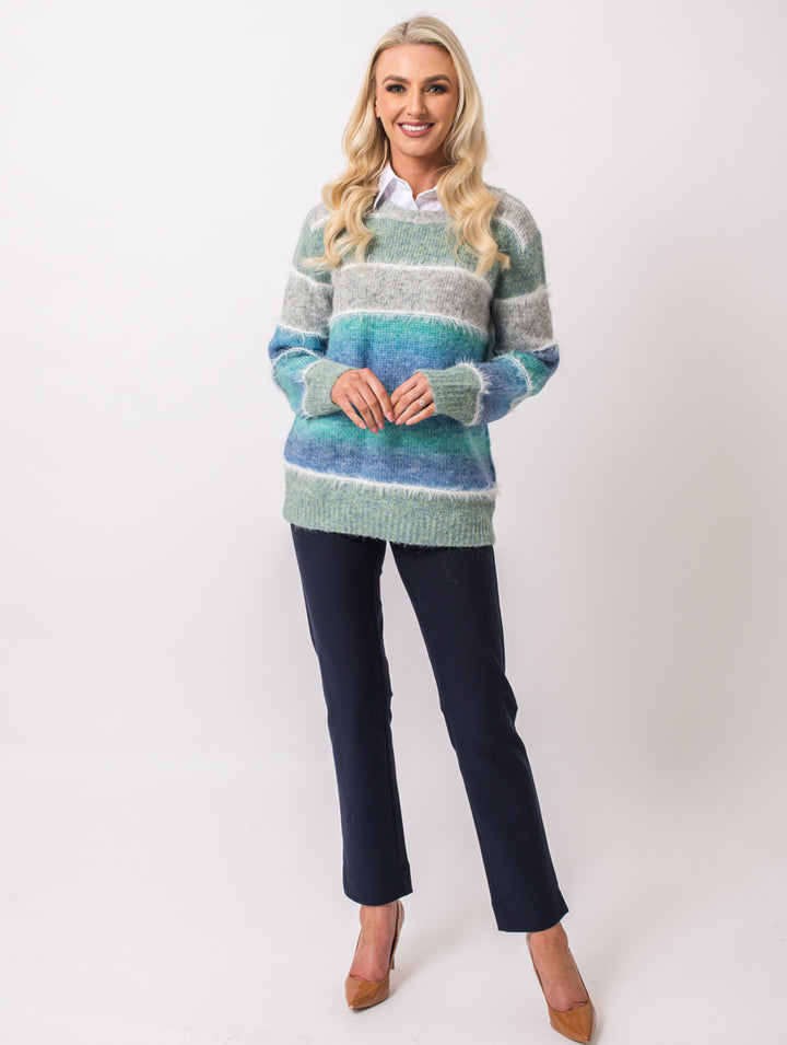 Fluffy Jumper - Blue Multi