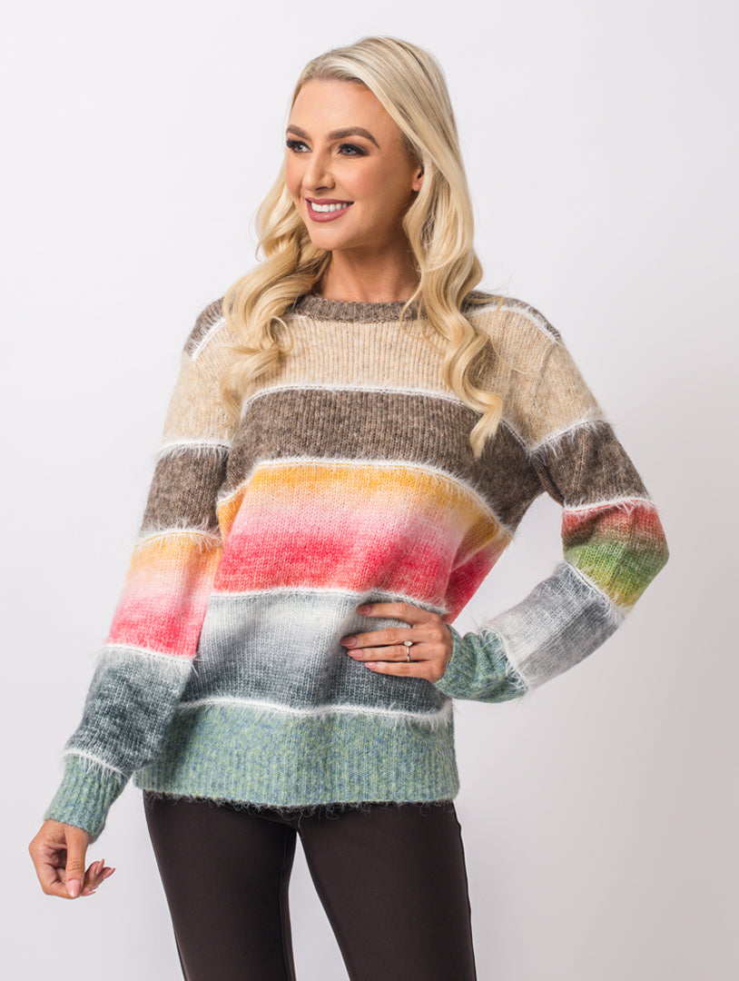 Fluffy Jumper - Chocolate Multi