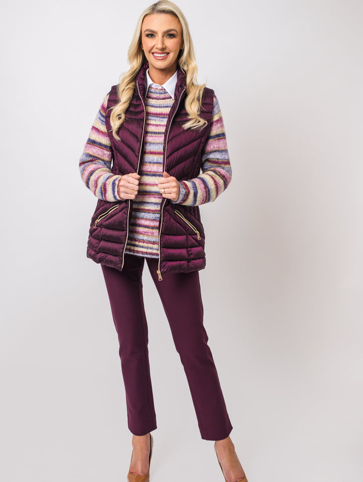Stripe Knit - Wine Multi