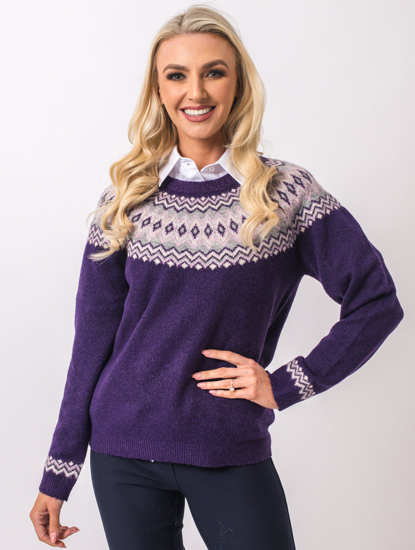 Fairisle Jumper - Damson