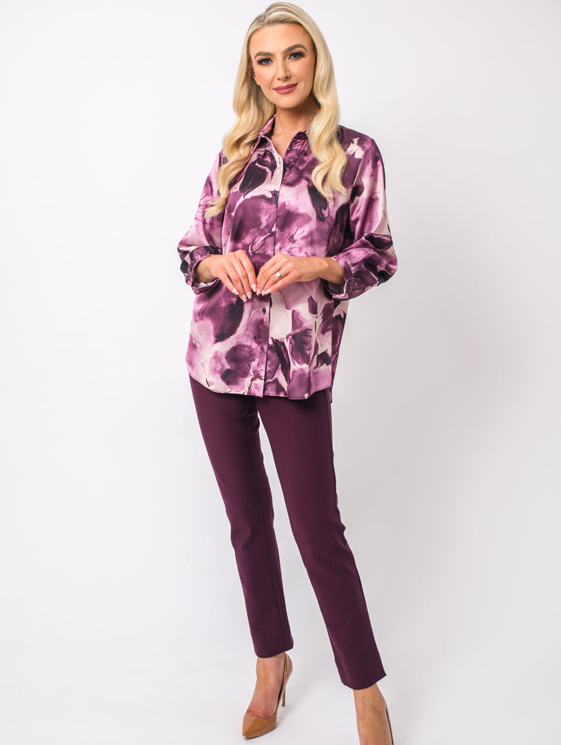 Print Blouse - Wine