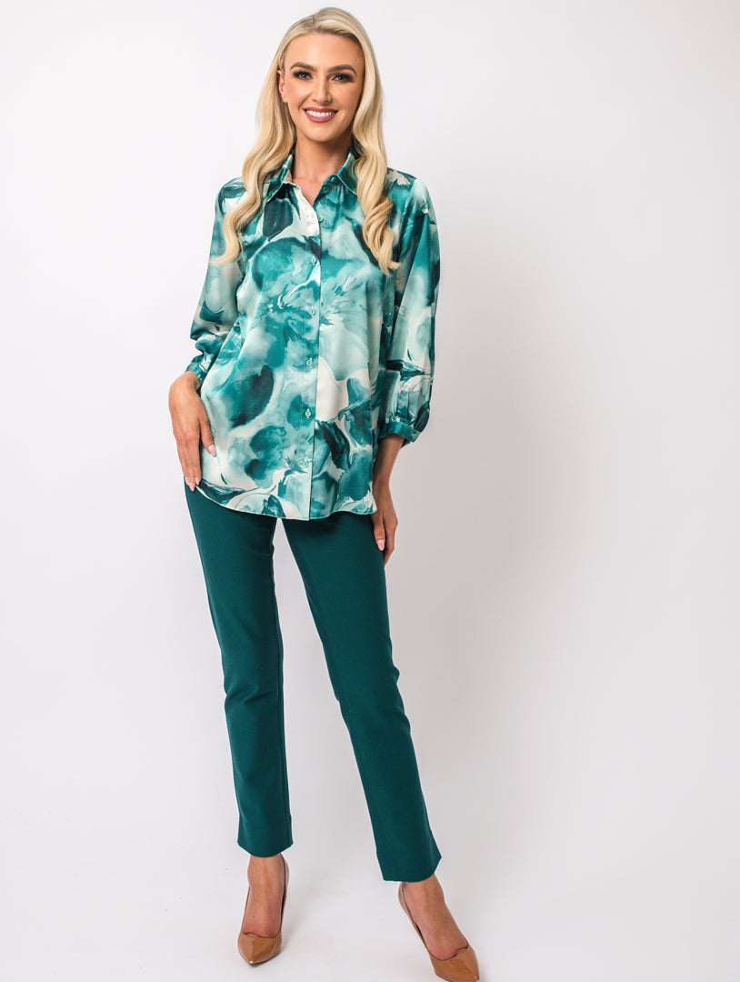 Print Blouse - Teal