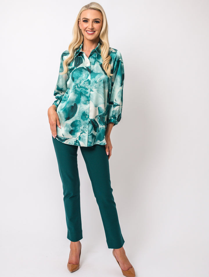 Print Blouse - Teal