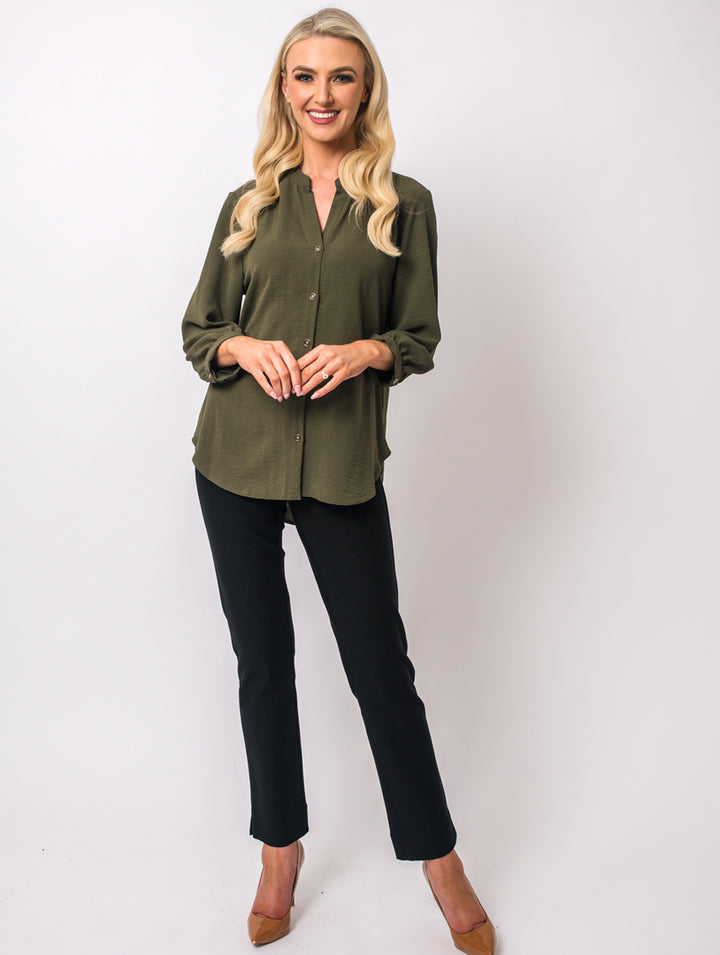 3/4 Sleeve Blouse - Khaki