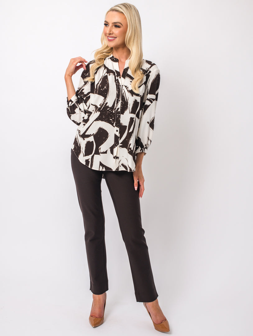 Print Blouse - Chocolate