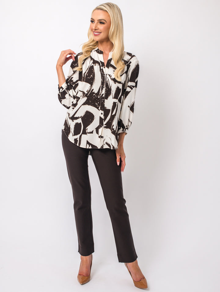 Print Blouse - Chocolate