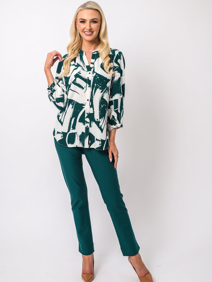 Print Blouse - Teal