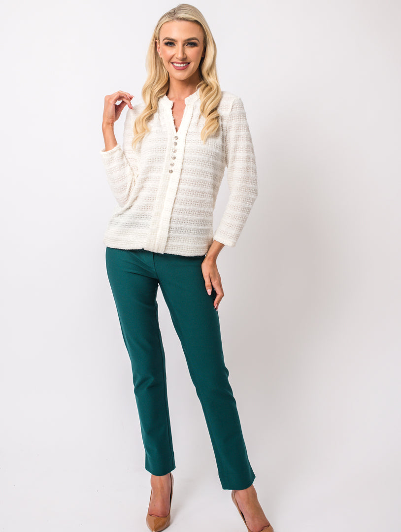 Stand Collar Top - Ivory