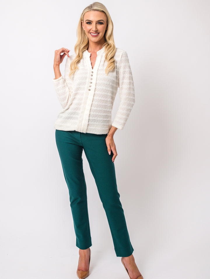 Stand Collar Top - Ivory