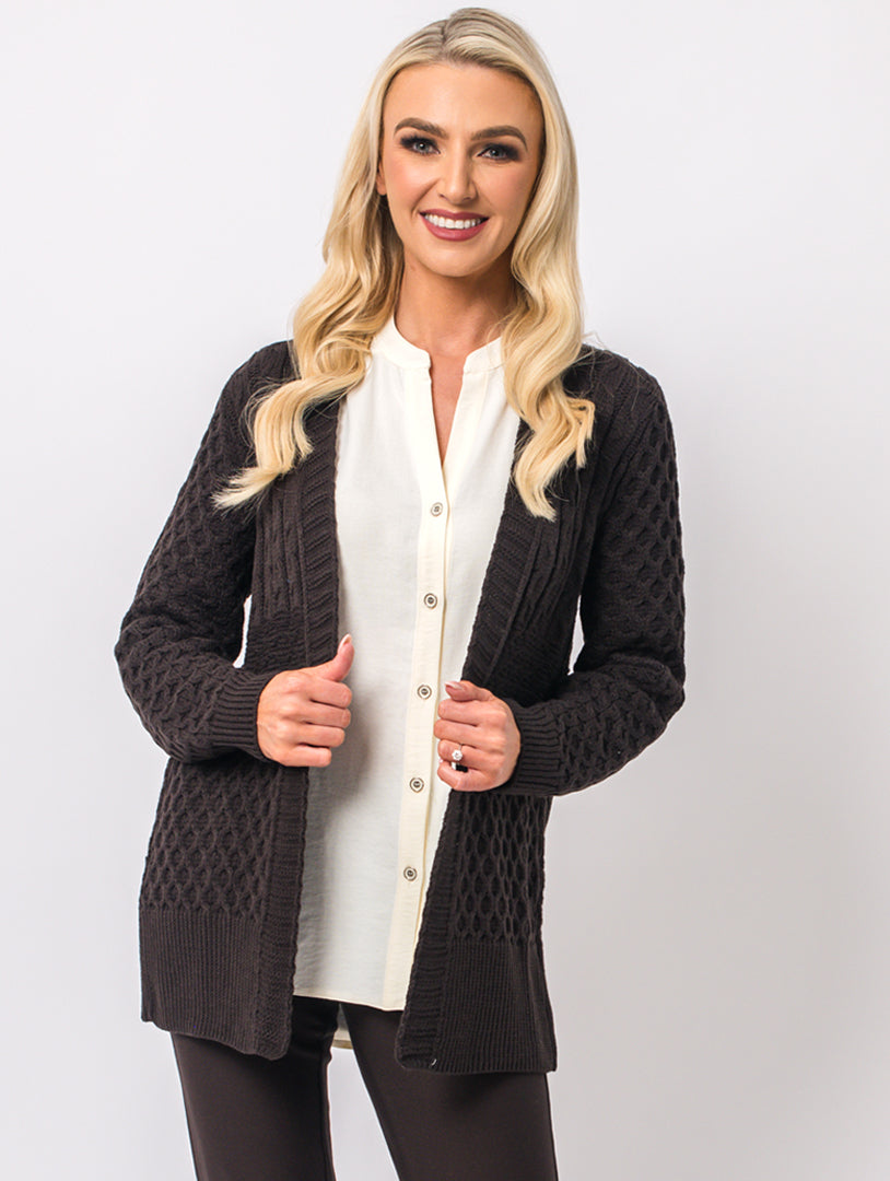 Edge To Edge Cardigan - Chocolate