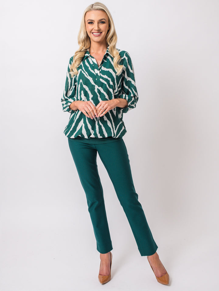 Print Foil Top - Teal