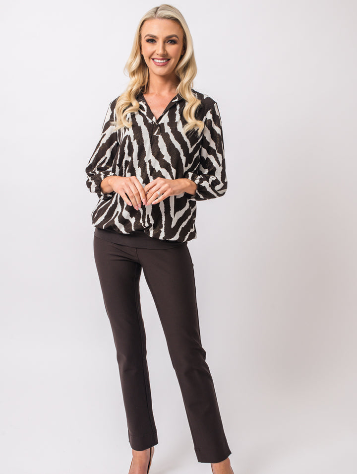 Print Foil Top - Chocolate