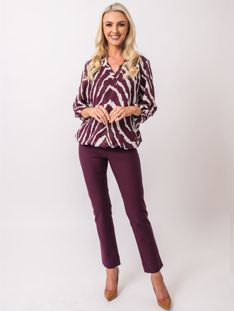 Print Foil Top - Wine