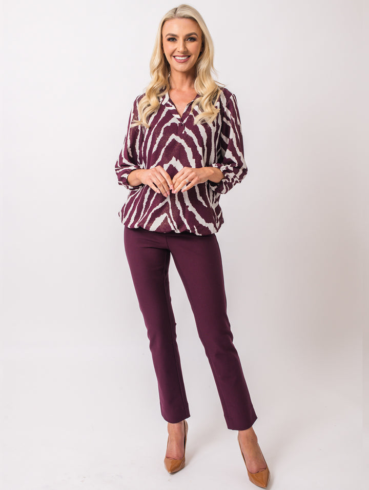 Print Foil Top - Wine
