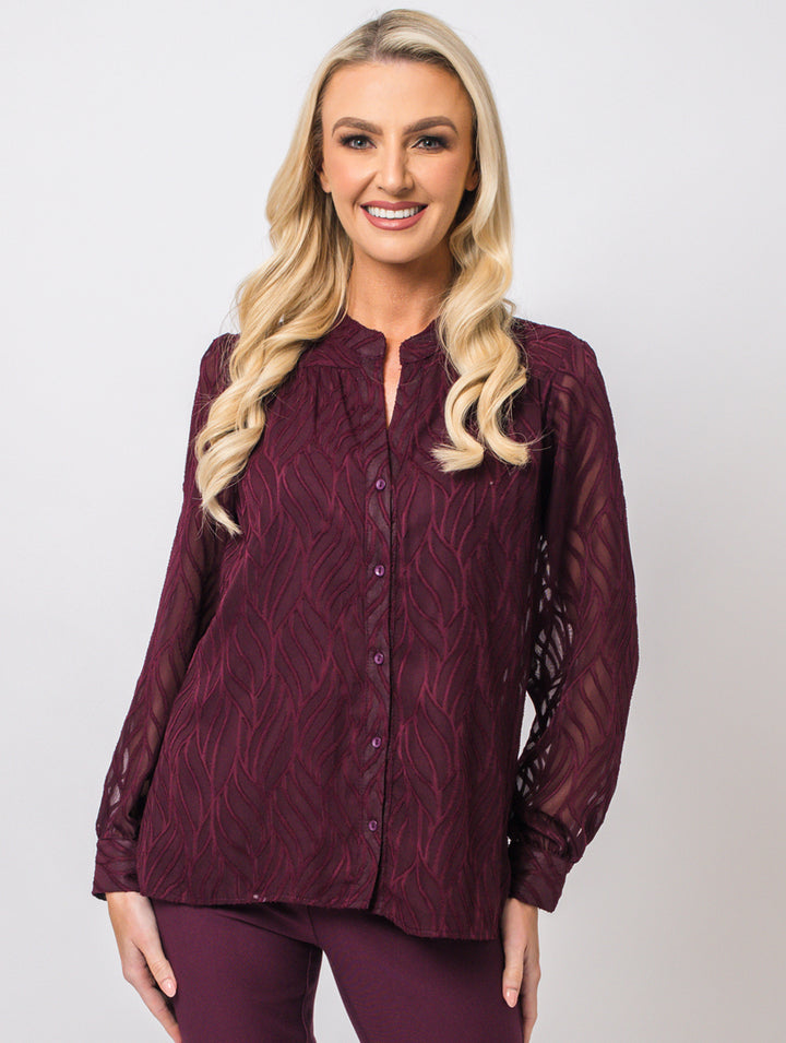 Lined Blouse - Wine