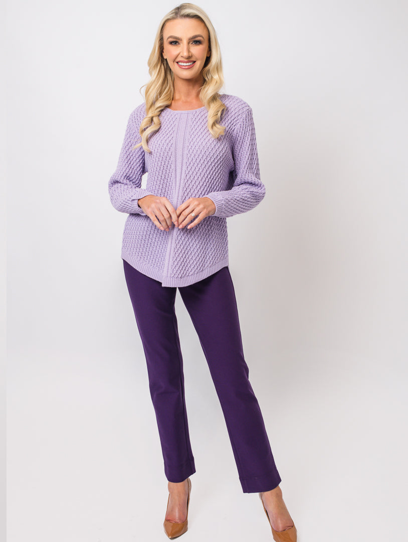 Round Neck Knitwear - Soft Lilac