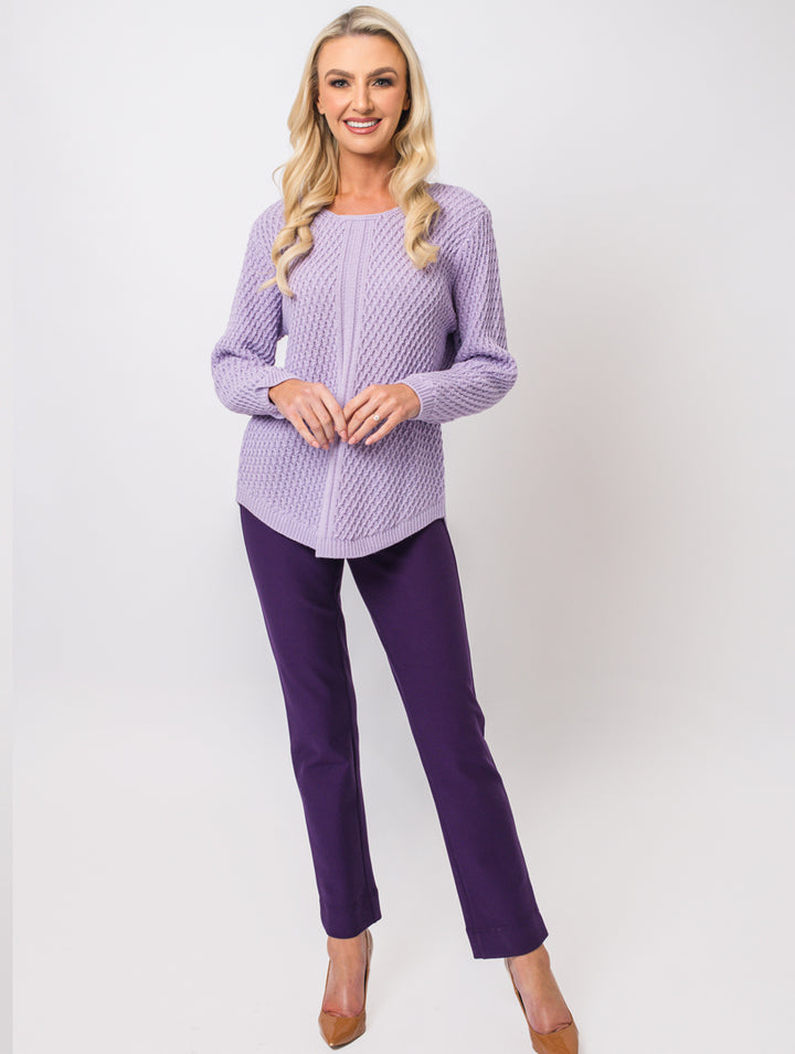 Round Neck Knitwear - Soft Lilac