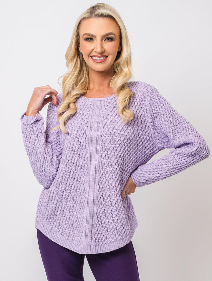 Round Neck Knitwear - Soft Lilac