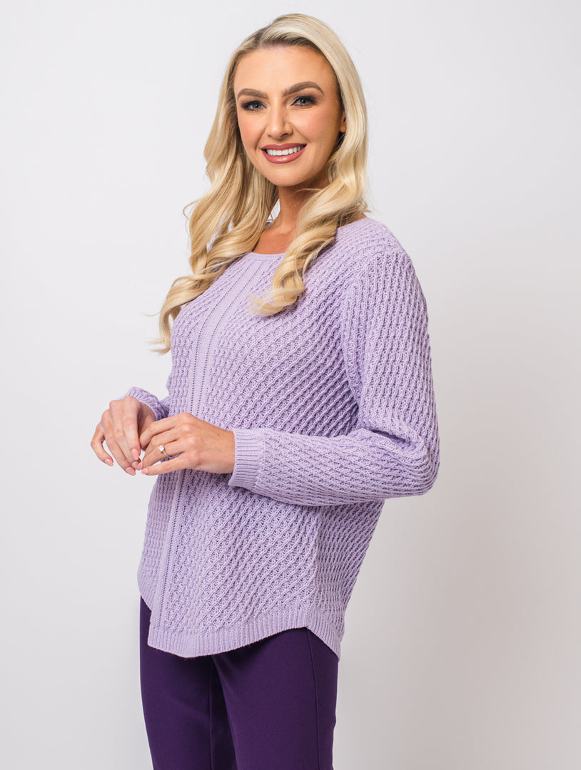 Round Neck Knitwear - Soft Lilac