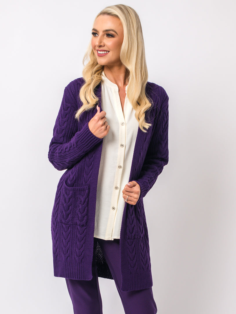 Pocket Cardi - Damson