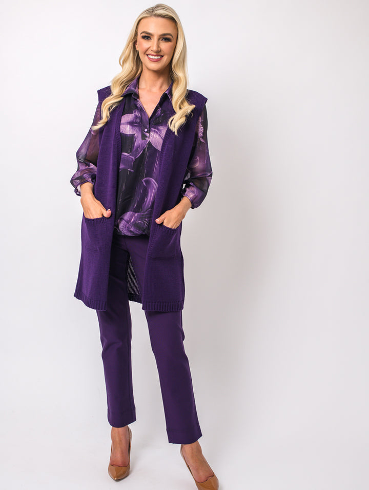 Revere Lined Blouse - Purple