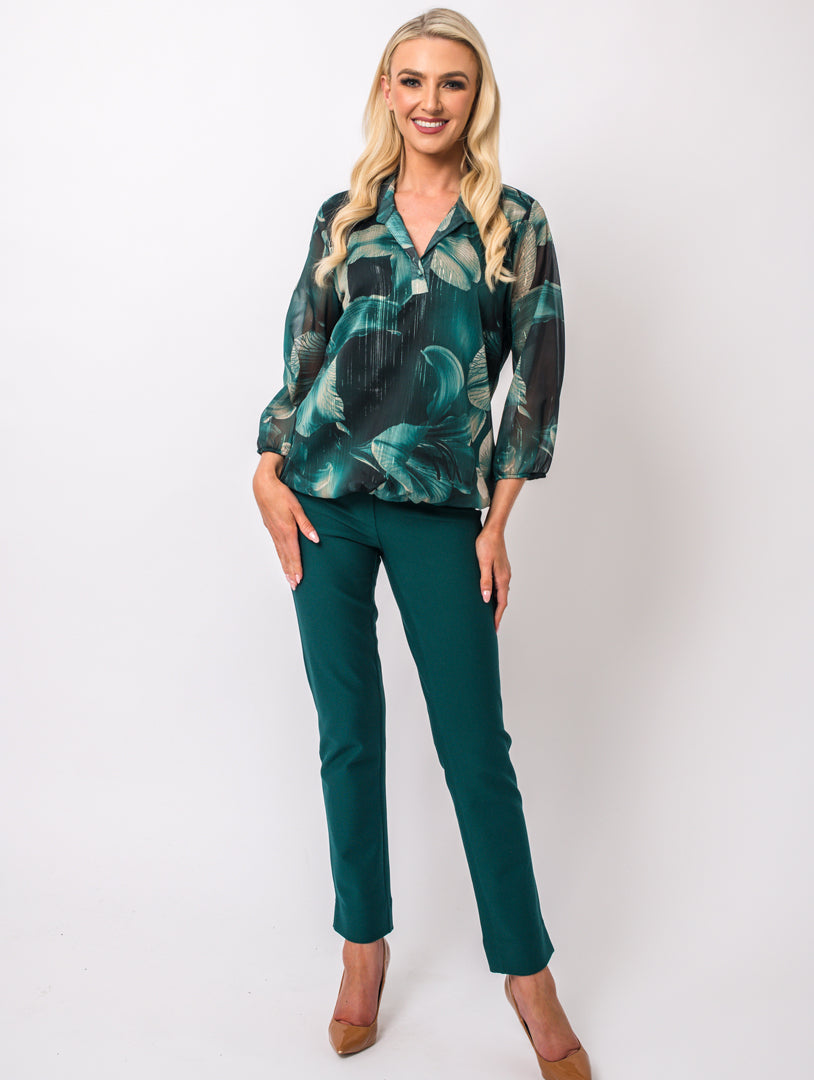 Revere Lined Blouse - Teal