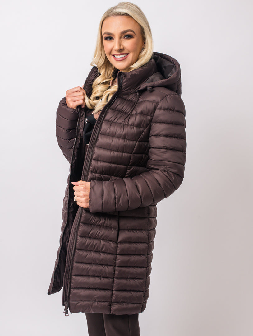 Luxury Hooded Coat - Chocolate