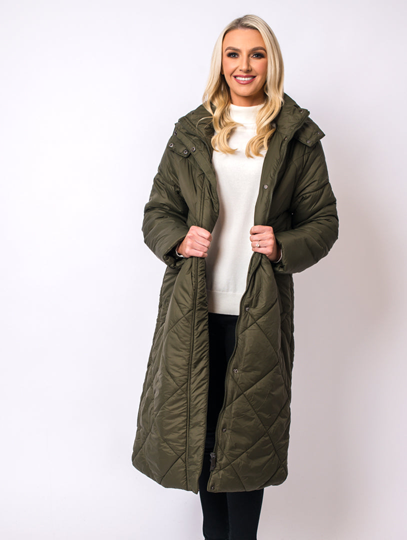 Longline khaki coat shop