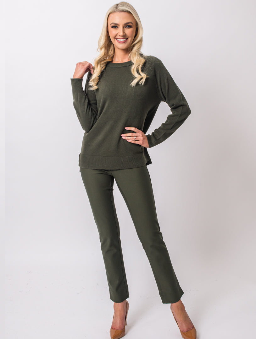 Crew Neck Knit - Olive