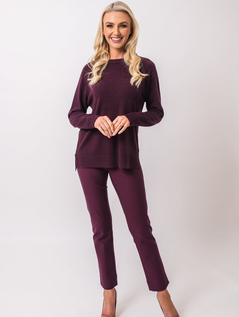 Crew Neck Knit - Wine