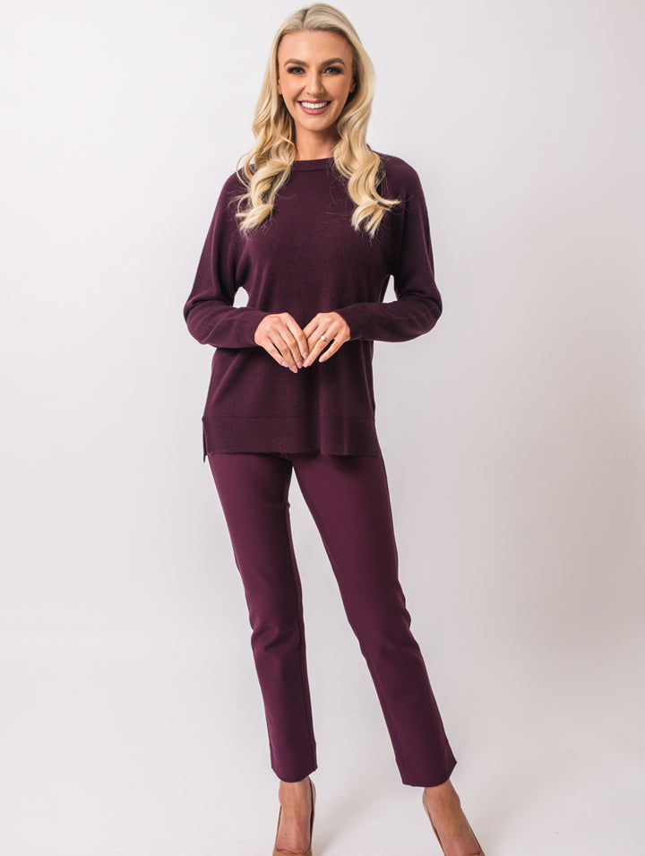 Crew Neck Knit - Wine