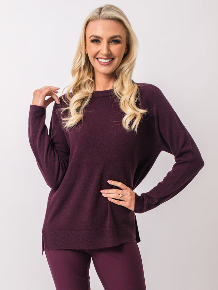 Crew Neck Knit - Wine