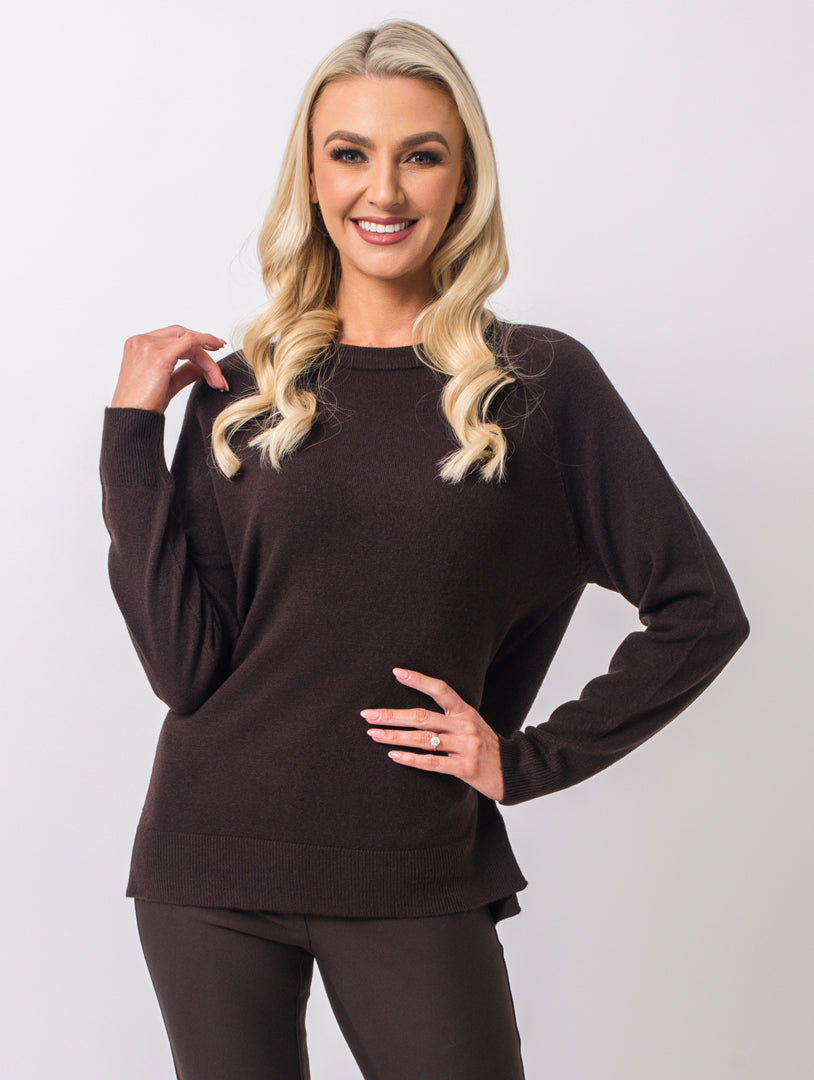 Crew Neck Knit - Chocolate