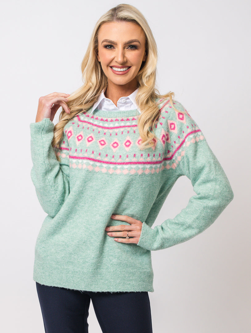 Diamond Knit - Sage Multi