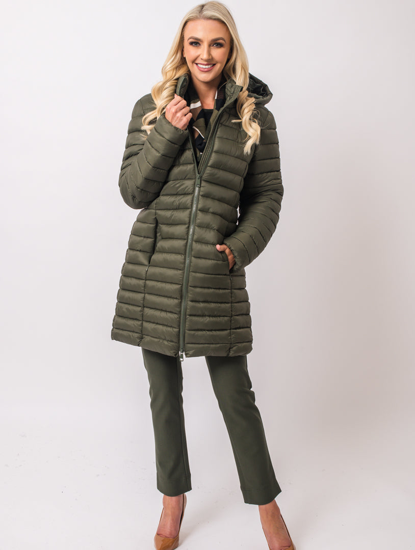 Luxury Hooded Coat - Olive