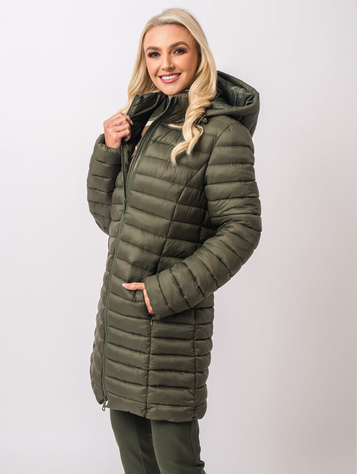Luxury Hooded Coat - Olive