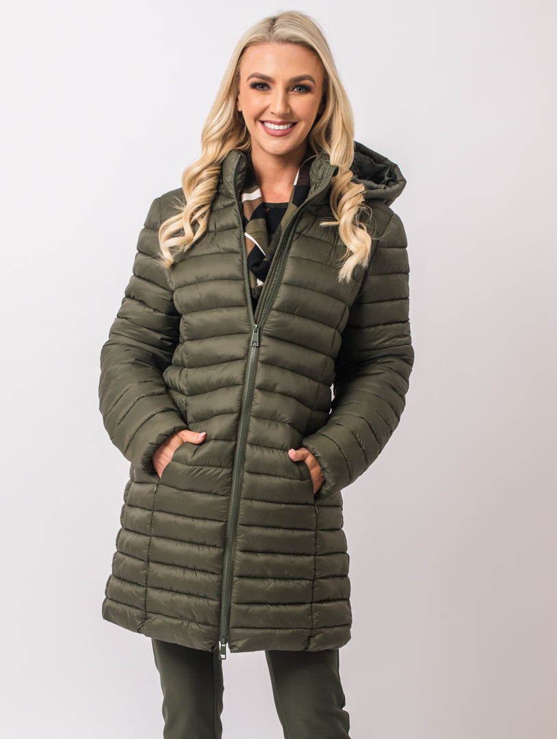 Luxury Hooded Coat - Olive