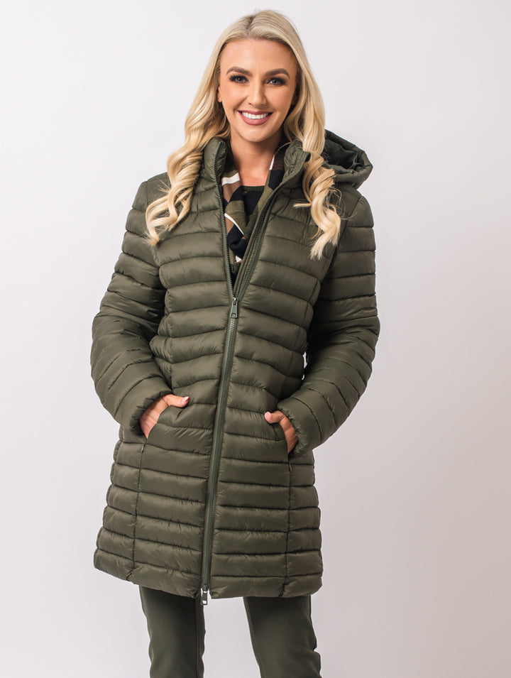 Luxury Hooded Coat - Olive