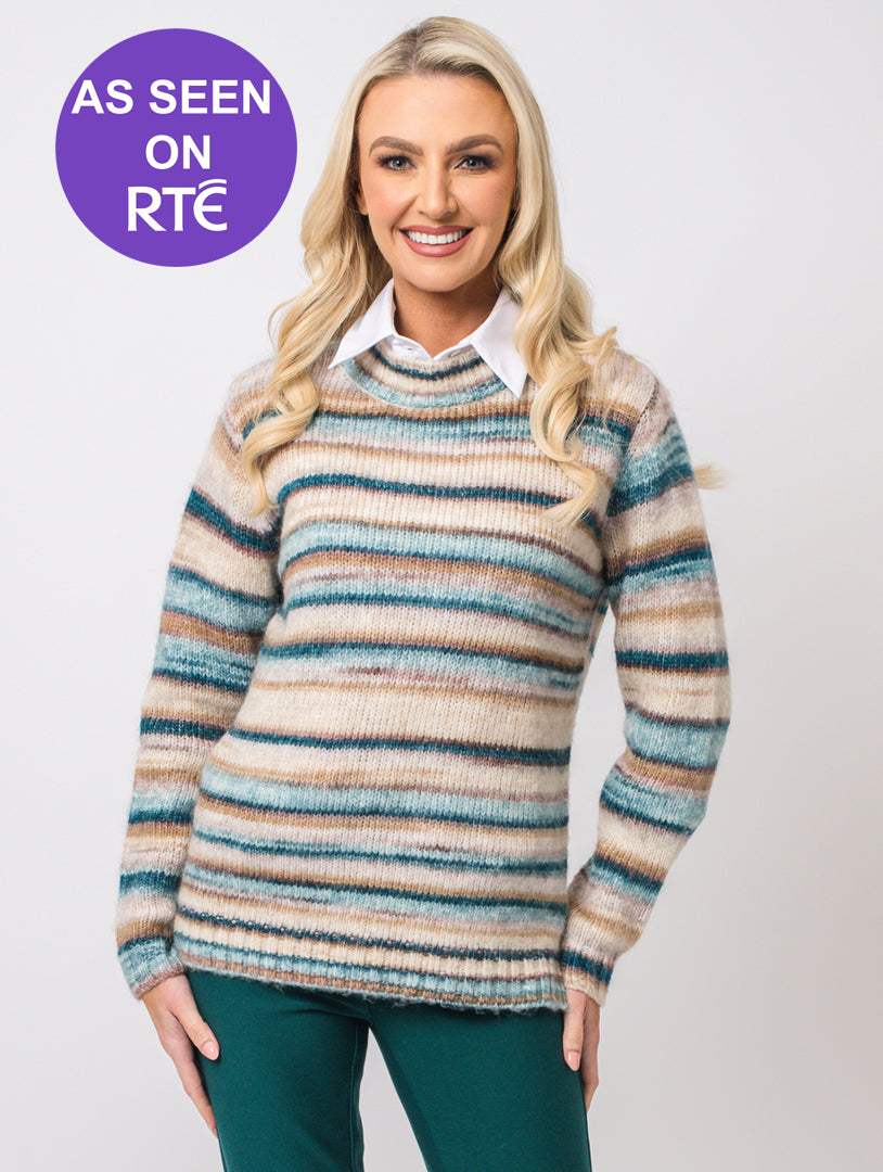 Stripe Knit - Teal Multi