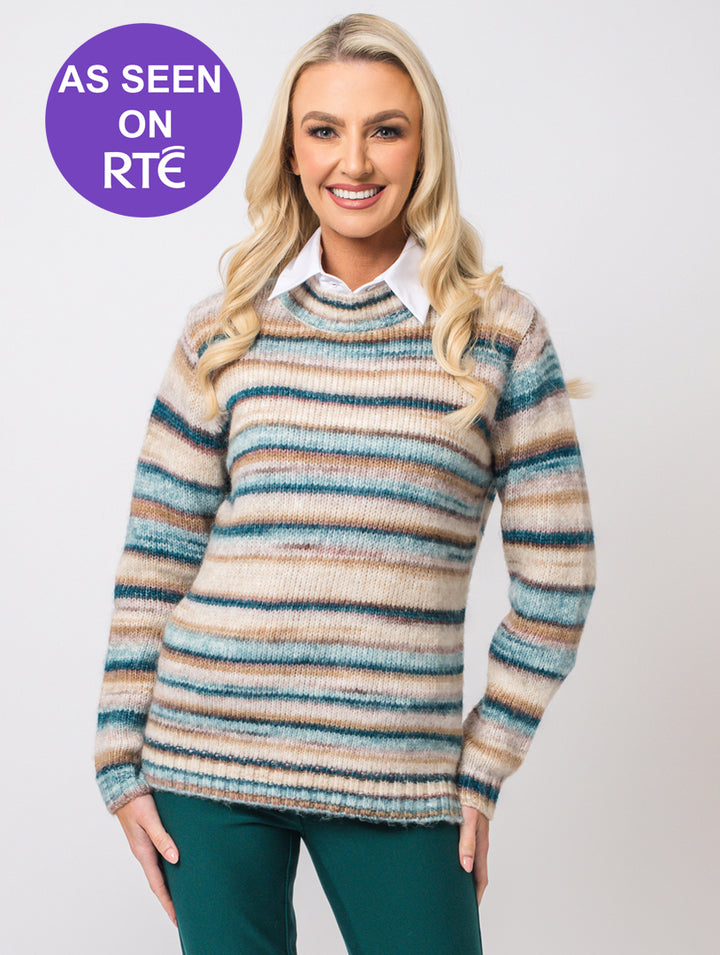 Stripe Knit - Teal Multi